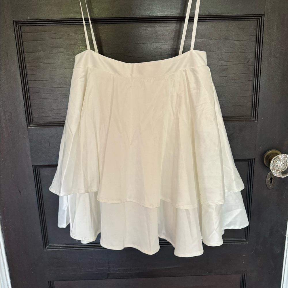City studio dressy white mini skirt with crinoline